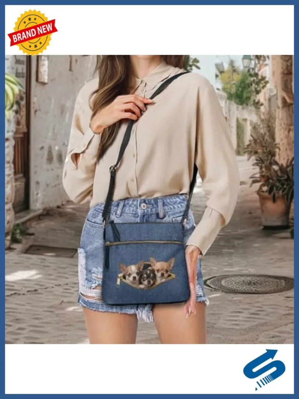 PU Leather Crossbody Messenger Bag with Adjustable Strap